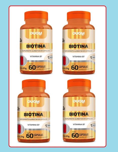 Imagem de Kit 4 Biotina 450 Mg C 60 Caps - Duom