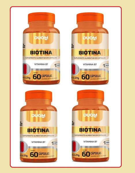 Imagem de Kit 4 Biotina 450 Mg C 60 Caps - Duom