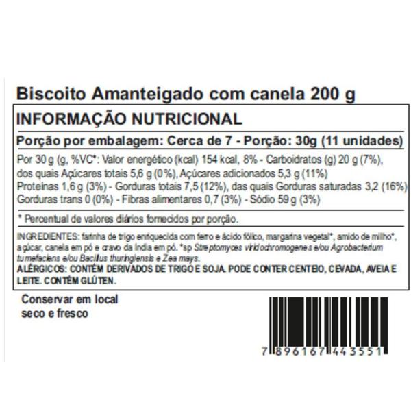 Imagem de Kit 4 Biscoito Caseiro Amanteigado com Canela Natural