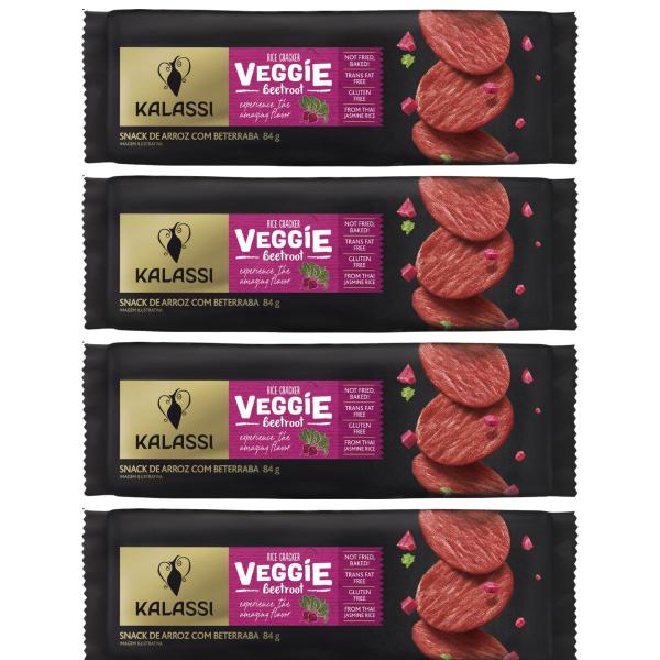 Kit 4 Biscoito Snack De Arroz Kalassi Sabor Beterraba 84 Gr Imagem de Kit 4 Biscoito Snack De Arroz Kalassi Sabor Beterraba 84 Gr