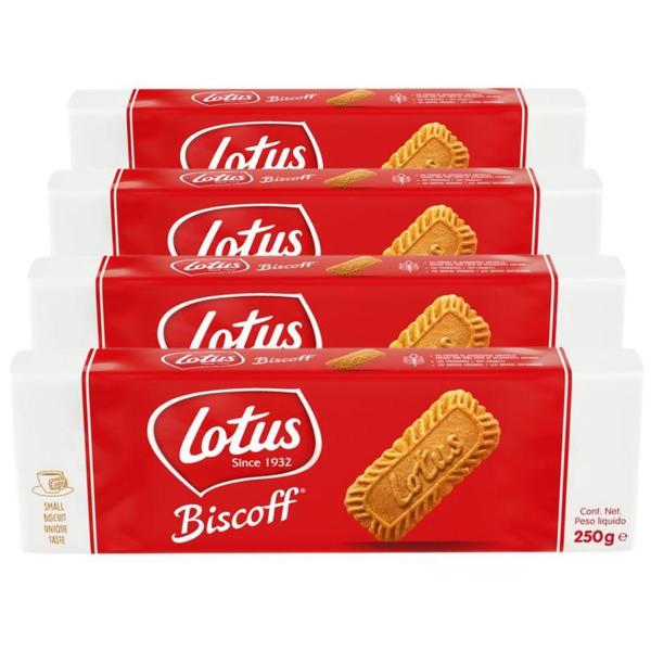 Imagem de Kit 4 Biscoitos Bolacha Belga Lotus Biscoff 250G