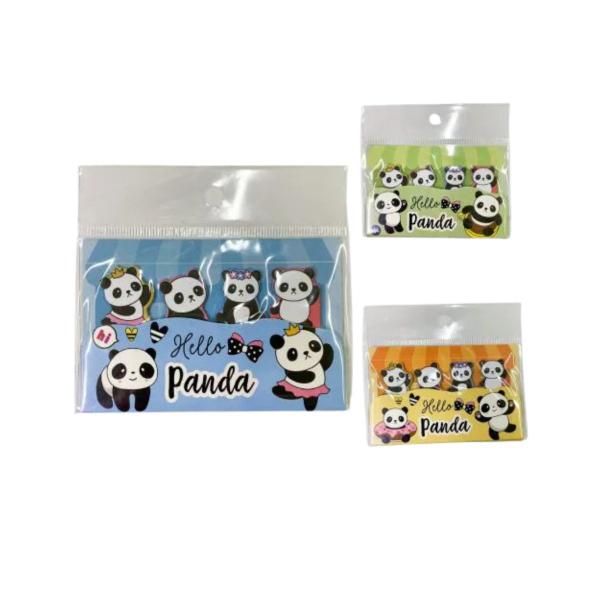 Imagem de Kit 4 Blocos De Marcadores Adesivos 100 Folhas Hello Panda