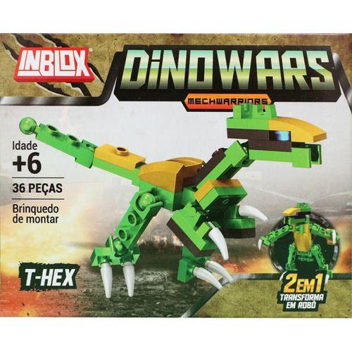 Kit 4 Blocos De Montar Dinossauro Robô Diversão Inblox 134pc Imagem de Kit 4 Blocos De Montar Dinossauro Robô Diversão Inblox 134pc