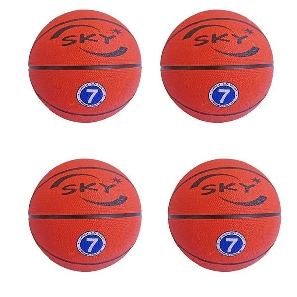 Imagem de Kit 4 Bola de Basquete Com Bico P/ Encher Tamanho Oficial N 7