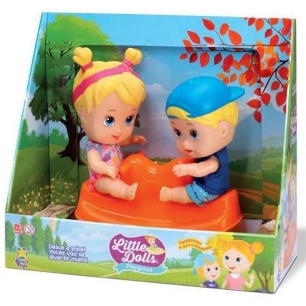 Imagem de Kit 4 Bonecas Bebê Little Dolls - Gangorra Gêmeos -Divertoys