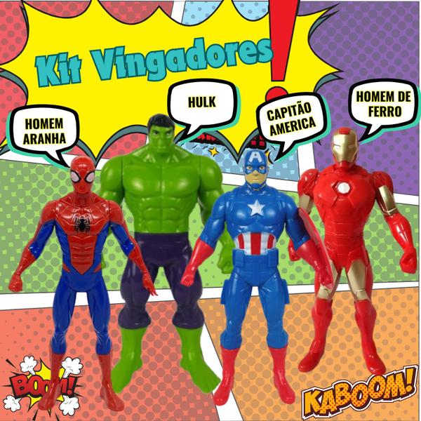 Kit 4 Boneco Heróis Marvel Vingadores Para Colecionadores Original ALL Seasons Imagem de Kit 4 Boneco Heróis Marvel Vingadores Para Colecionadores Original ALL Seasons