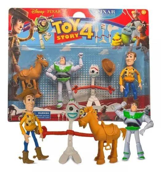 Imagem de Kit 4 bonecos infantil toy story articulados