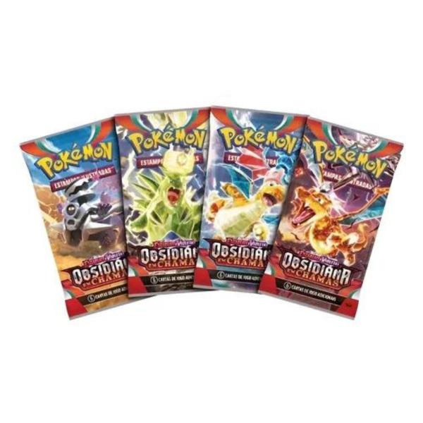 Imagem de Kit 4 Booster Unitário Obsidiana em Chamas Pokémon EV3