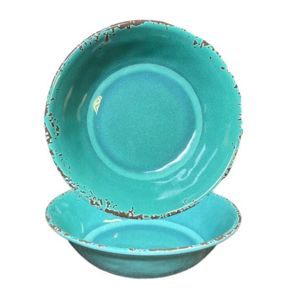 Imagem de Kit 4 Bowl Melamina Turquesa 19cm Material Tipo Plastico Grosso Resistente Não Quebra Não Risca Piscina Crianças