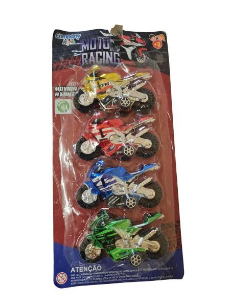 Imagem de Kit 4 Brinquedo Infantil Motos Racing À Fricção Sortido