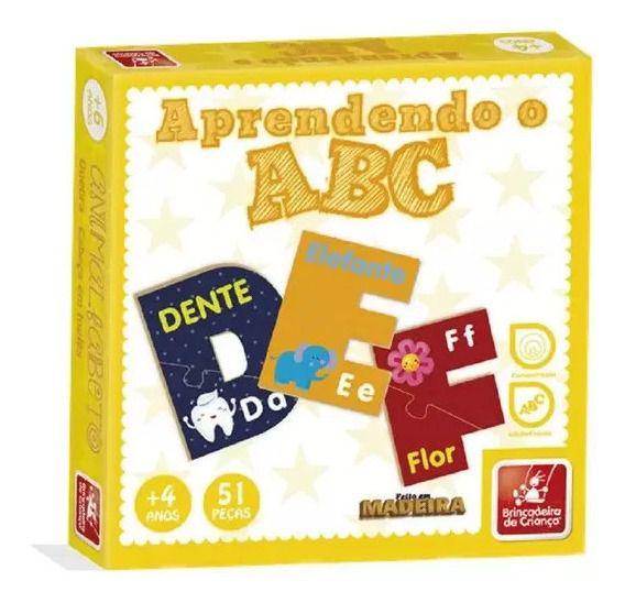 Imagem de Kit 4 Brinquedos Infantil Alfabetização Educativo Em Madeira