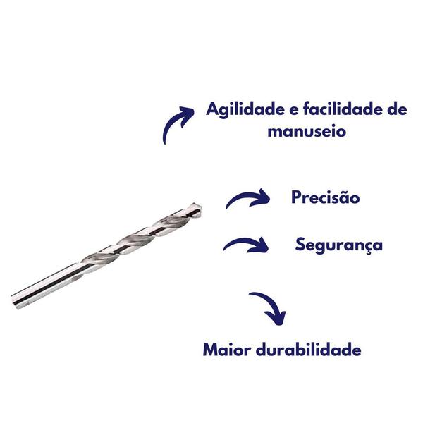 Imagem de Kit 4 brocas furadeira metal aço rápido 4-5,50mm starrett