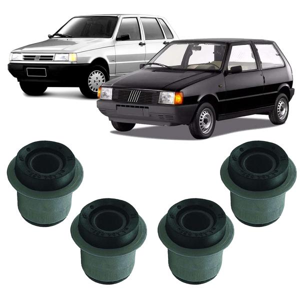 Imagem de Kit 4 Bucha Balança Traseira Fiat Uno 1984 1985 1986 1987 88