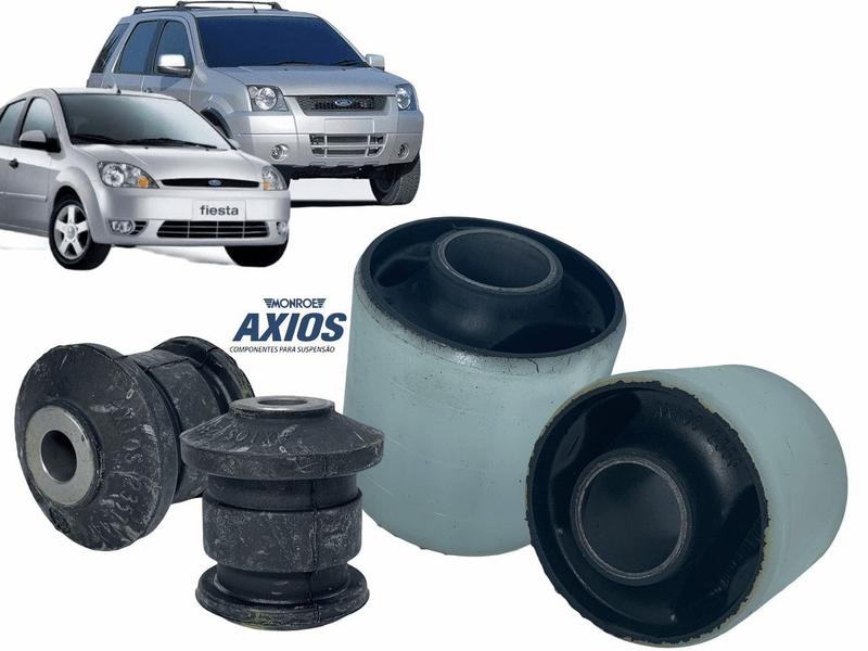 Imagem de Kit 4 Bucha Bandeja Dianteira Fiesta Ecosport 2003 2004 2005 2006 2007 2008 2009 2010 2011 2012 Axio