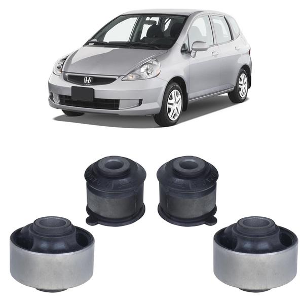 Imagem de Kit 4 Bucha Grande Pequena Balança Honda Fit 2003 2004 2005