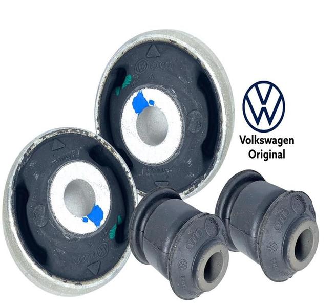 Kit 4 Buchas de Bandeja Dianteira Original Golf MK4 Audi A3 1997 a 2006 Gol G5 G6 G7 Voyage Saveiro - VOLKSWAGEN Imagem de Kit 4 Buchas de Bandeja Dianteira Original Golf MK4 Audi A3 1997 a 2006 Gol G5 G6 G7 Voyage Saveiro