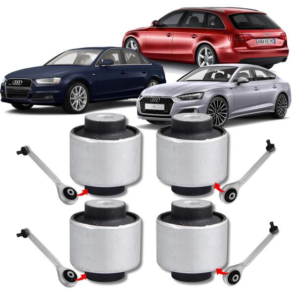 Imagem de Kit 4 buchas do braço reto superior audi a4 (avant) a5 (sportback) q5 2015 2016 2017 2018 2019 2020 2021