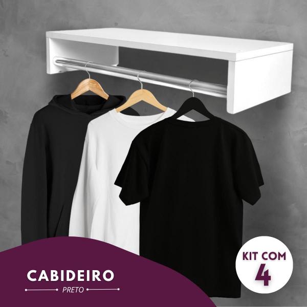 Imagem de Kit 4 Cabideiros Arara Prateleira De Roupas