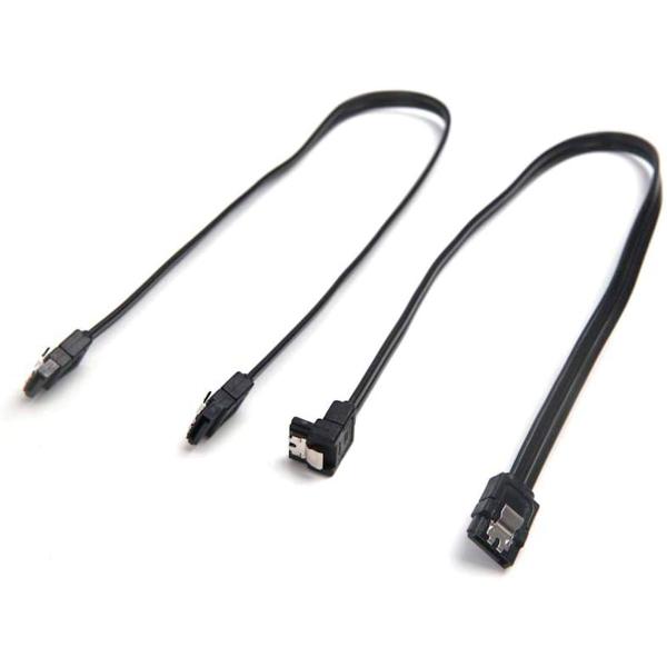 Imagem de Kit 4 Cabo de Dados Sata 3 6gb/s Com Trava 40cm Conector Reto HD SSD Preto