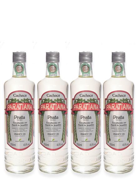 Kit 4 Cachaça Prata Paratiana 700 Ml Imagem de Kit 4 Cachaça Prata Paratiana 700 Ml
