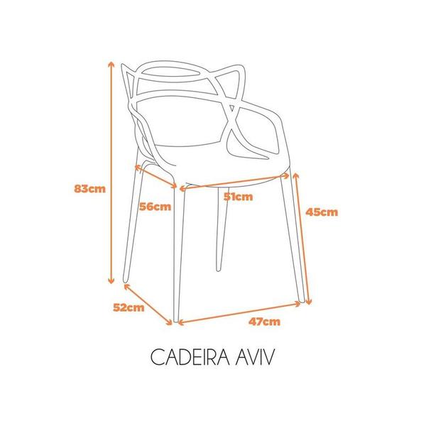 Imagem de Kit 4 Cadeiras Aviv Branco Polipropileno 83x51x56cm Fratini