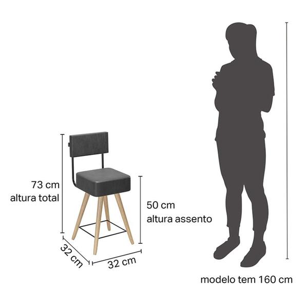 Imagem de Kit 4 Cadeiras Barcelona 73cm material sintético - Salaone