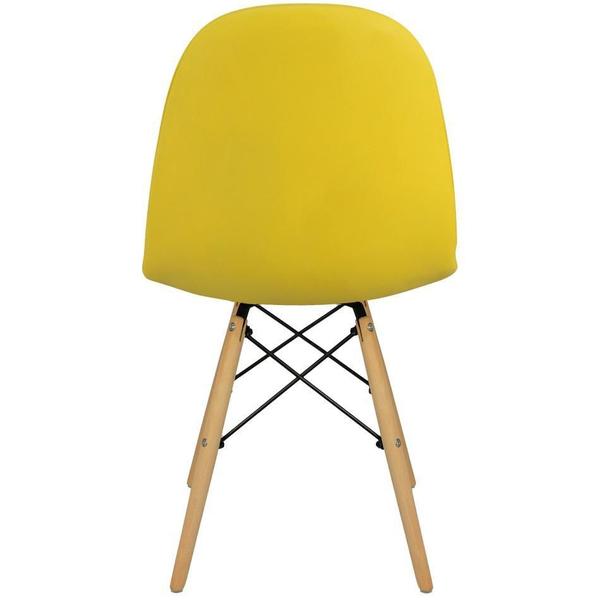 Imagem de Kit 4 Cadeiras Charles Eames Botonê Estofada Couro - Amarela