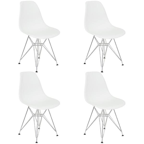 Imagem de Kit 4 Cadeiras Charles Eames Eiffel Base Metal Cromado