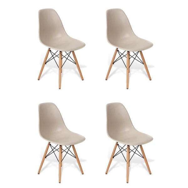 Imagem de Kit 4 Cadeiras Charles Eames Eiffel Wood Design Jantar Fendi