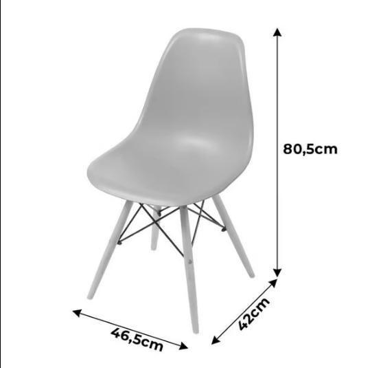 Imagem de Kit 4 Cadeiras Charles Eames Eiffel Wood Design Jantar Preta