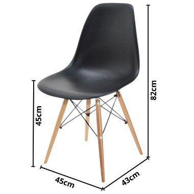 Imagem de Kit 4 Cadeiras Charles Eames Eiffel Wood Design - Preta