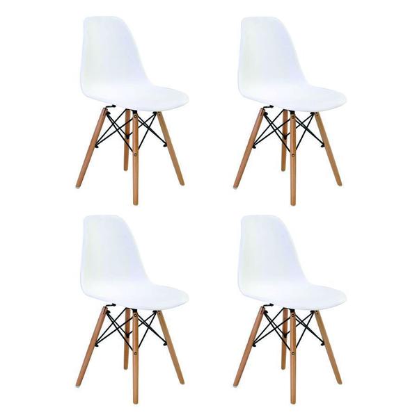 Imagem de Kit 4 Cadeiras Charles Eames Eiffel Wood Design Varias Cores