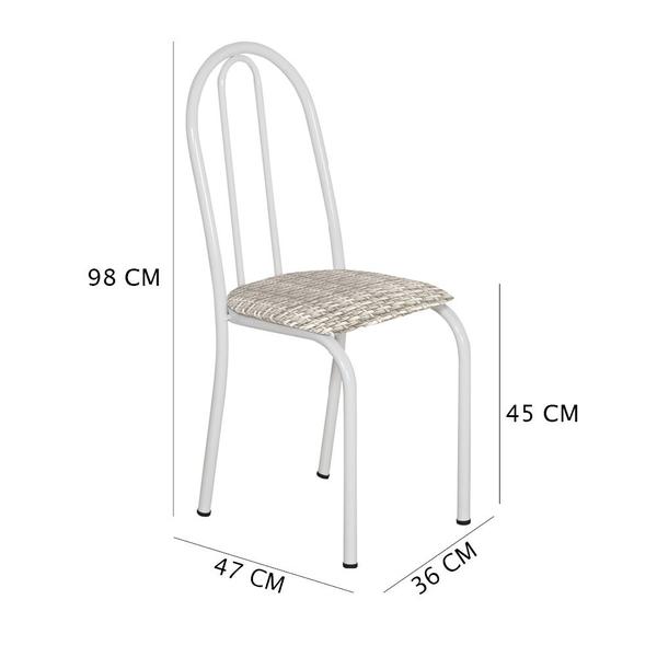Kit 4 Cadeiras de Cozinha Califórnia Estampado Rattan Bege Pés de Ferro Branco - Pallazio Imagem de Kit 4 Cadeiras de Cozinha Califórnia Estampado Rattan Bege Pés de Ferro Branco - Pallazio