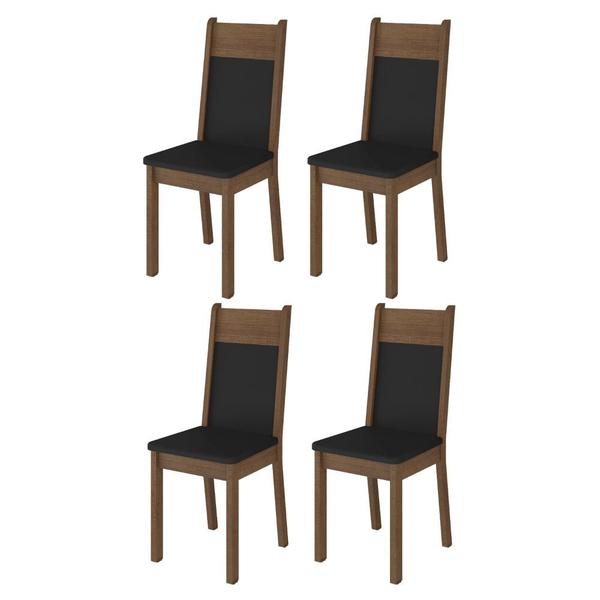 Kit 4 Cadeiras de Jantar 4280 Madesa Rustic/Preto Imagem de Kit 4 Cadeiras de Jantar 4280 Madesa Rustic/Preto