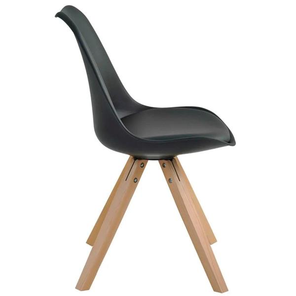 Imagem de Kit 4 Cadeiras de Jantar Design Saarinen Wood Base Madeira Lívia R02 Preto - Mpozenato