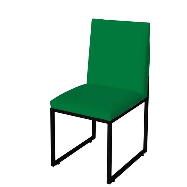Kit 4 Cadeiras de Jantar Metálica Preto com Suede Garden - Móveis Mafer Imagem de Kit 4 Cadeiras de Jantar Metálica Preto com Suede Garden