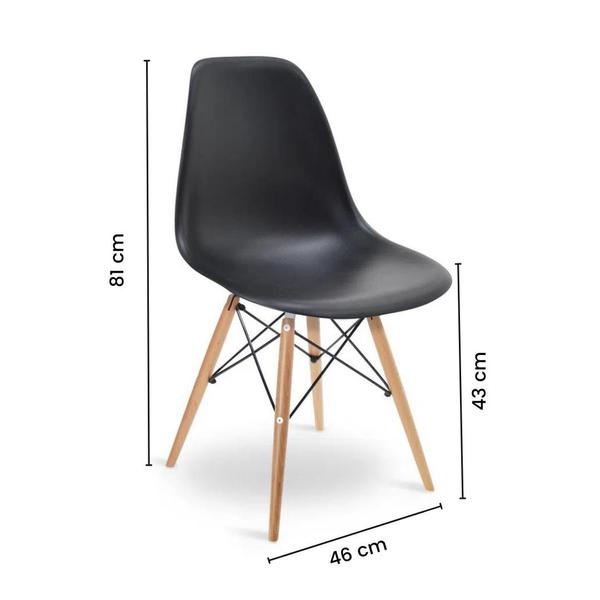 Imagem de Kit 4 Cadeiras Design Eiffel Eames Wood Jantar Preta