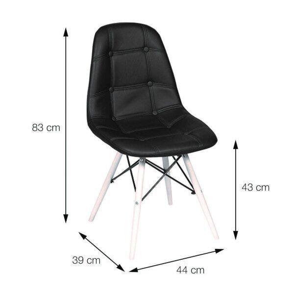 Imagem de Kit 4 Cadeiras Eames Eifeel Botone Or Design