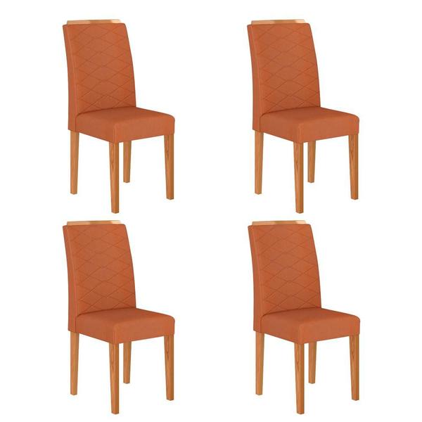 Imagem de Kit 4 Cadeiras Estofadas Kansas Cinamo/suede Terrac - Móveis Arapongas