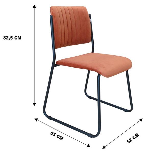 Imagem de Kit 4 Cadeiras Estofadas Lunis Veludo 400 F02 Terracota - Mpozenato