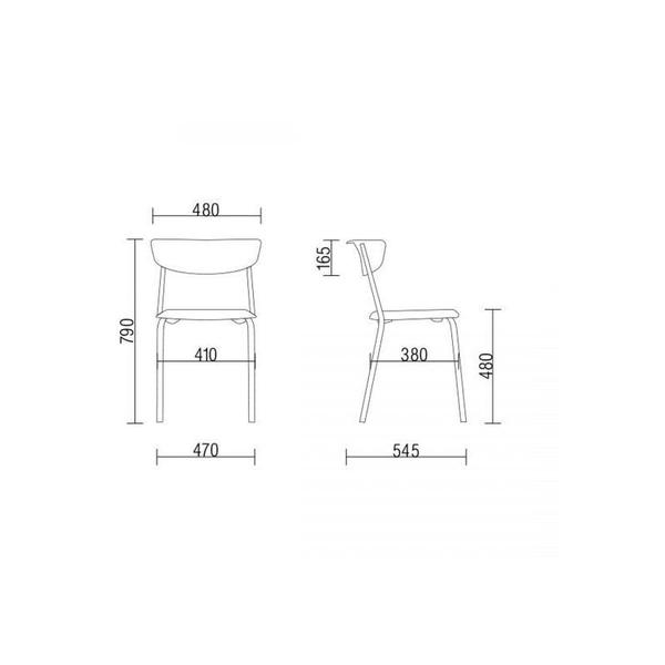 Imagem de Kit 4 Cadeiras Fixas Bit - Base Preta