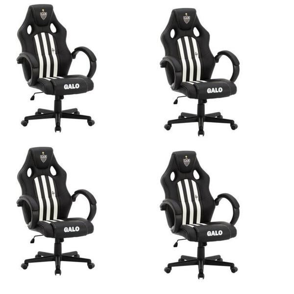 Imagem de Kit 4 Cadeiras Gamer Atlético Mineiro Cam 3316 Espresso Móveis