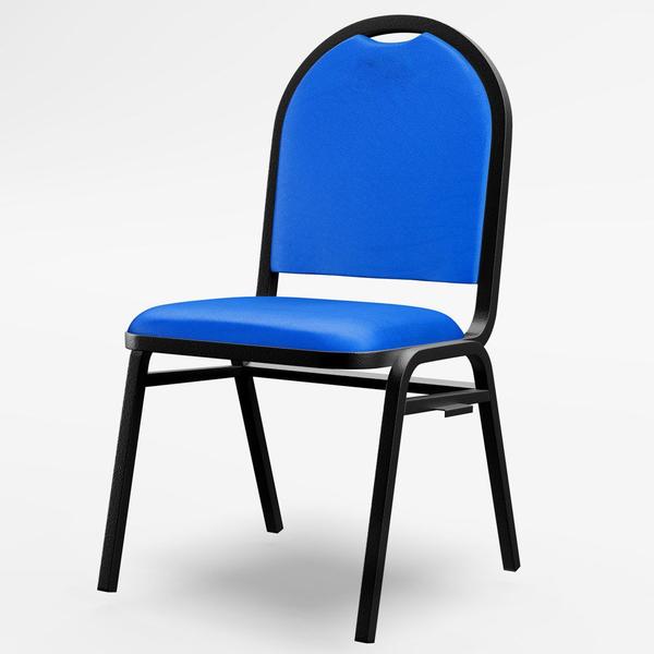 Imagem de Kit 4 Cadeiras Hoteleiras Auditório Empilhável Sintético M23 Azul - Mpozenato