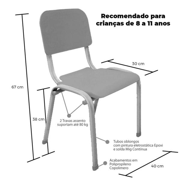 Imagem de Kit 4 Cadeiras  Infantil Polipropileno LG flex Reforçada Empilhável WP Kids Amarela