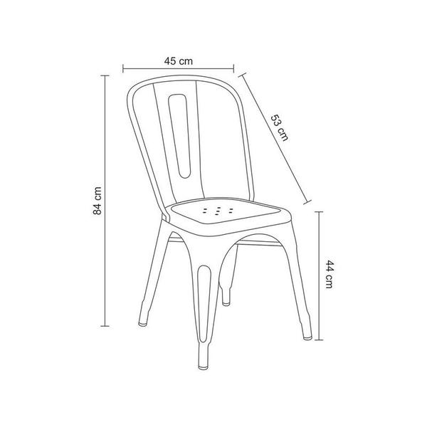 Imagem de Kit 4 Cadeiras Iron Preta Fosca Aço