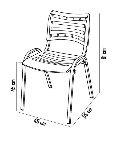 Imagem de Kit 4 Cadeiras Iso Fixa Tubular Igreja Escritório Sorveteria Empilhável Em Polipropileno