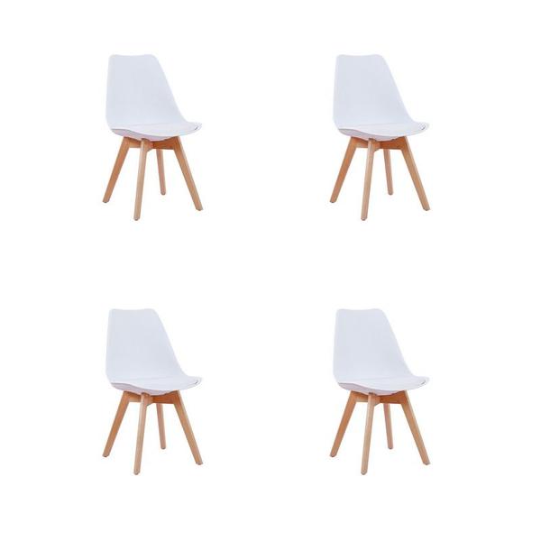 Imagem de Kit 4 Cadeiras Jantar Leda Branca Polipropileno