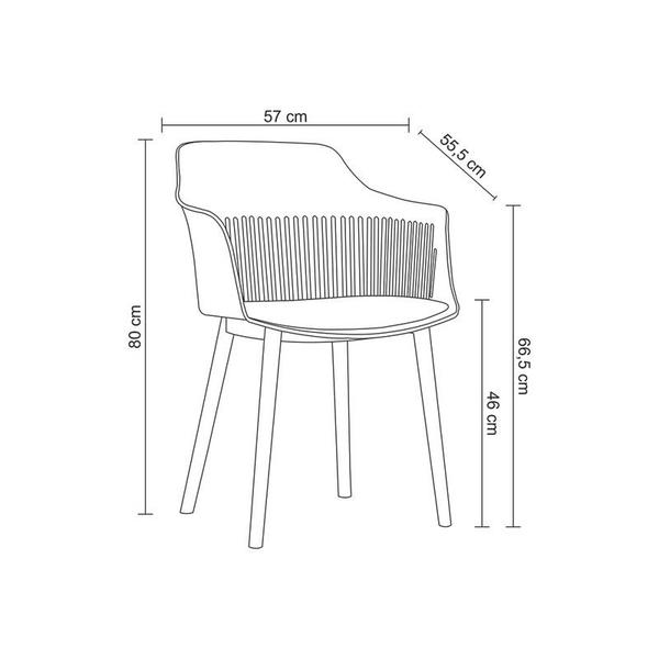 Imagem de Kit 4 Cadeiras Jantar Marcela Nude Polipropileno