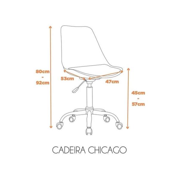 Imagem de Kit 4 Cadeiras para Escritório Secretária Decorativa Eames Chicago