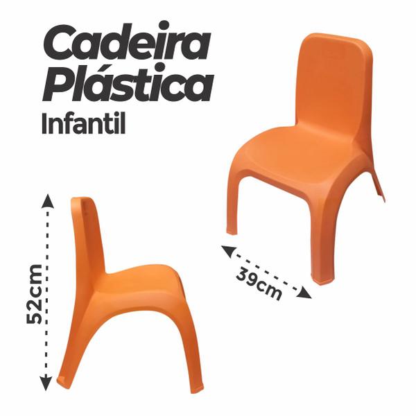 Imagem de Kit 4 Cadeiras Plásticas Infantil Laranja